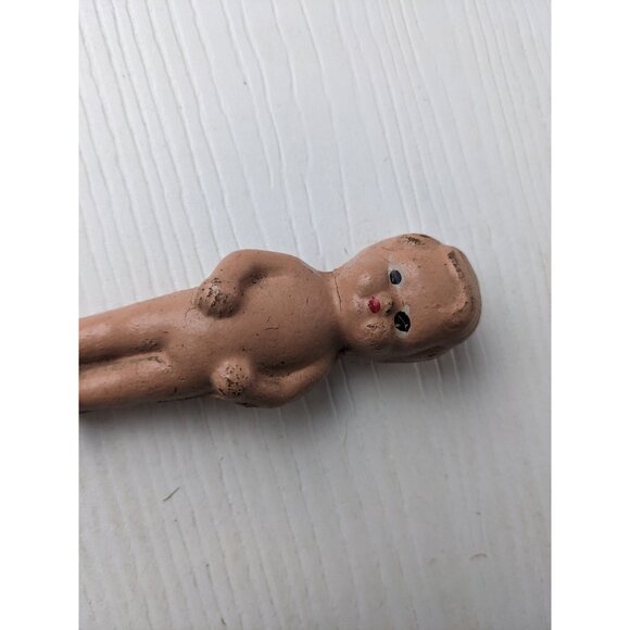 Vtg Porcelain Bisque Hand Painted Miniature Toy Boy Doll Figurine 4” - Picture 3 of 6